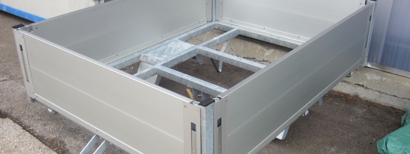 particolare carrello con sponde alluminio